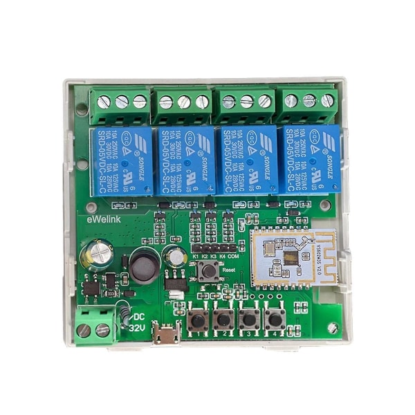 Smart Wifi Bluetooth Bryter Relémodul + Fjernkontroll 7-32v På/Av Kontroller 4ch 2.4g Wifi Fjernkontroll For A