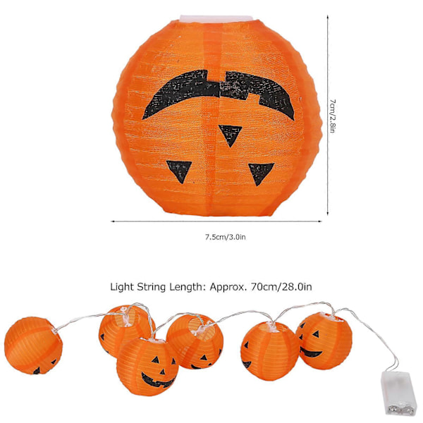 6 stk. Gresskarlykter Foldbare Sikre Lettvekt LED Halloween Lys for Rom Hage