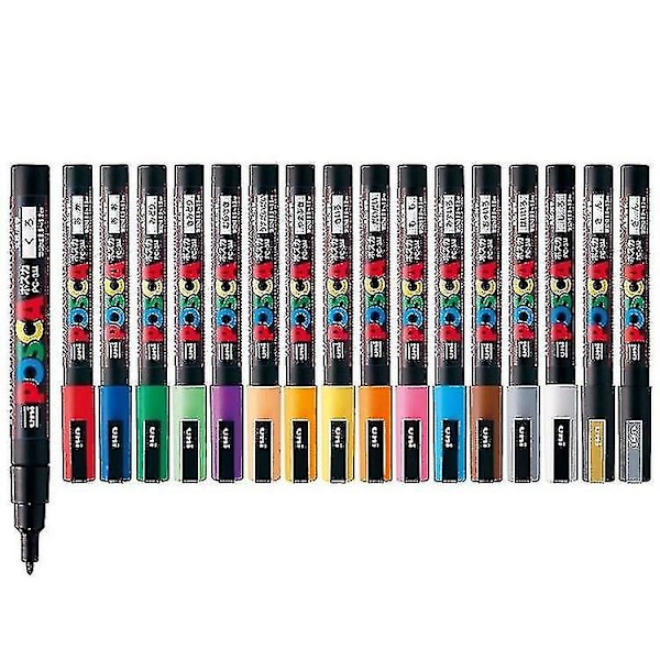 1 stk Uni Posca Pc-3m Malingmarkør - Ekstra Fin Kuglepen 0,9-1,3 mm Kunstmarkørpenne Vandbaseret 24 Farver Tilgængelige - Kunstmarkører -