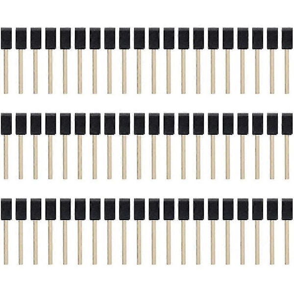 100 stk Skumkost, Svamp Trehåndtak Malerkost, Skummalerkoster, 1 tomme Skumkost Malingsett
