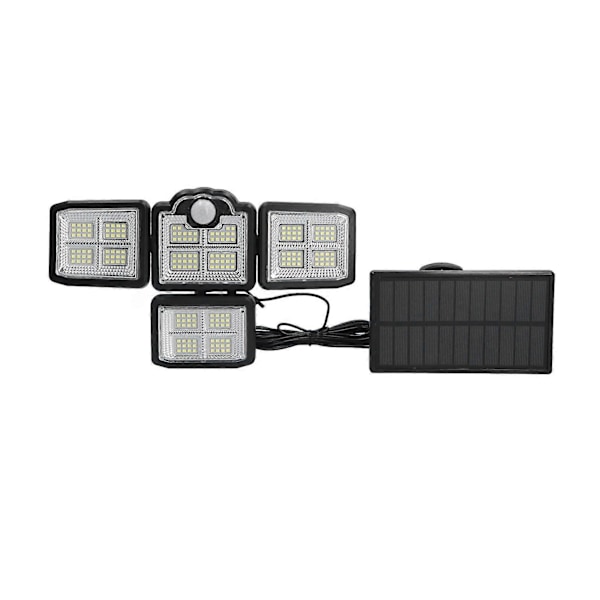 Utomhus Solcellsdrivna Lampor IP65 Vattentäta 198LEDs Rörelsesensorlampor med 4 Justerbara Huvuden