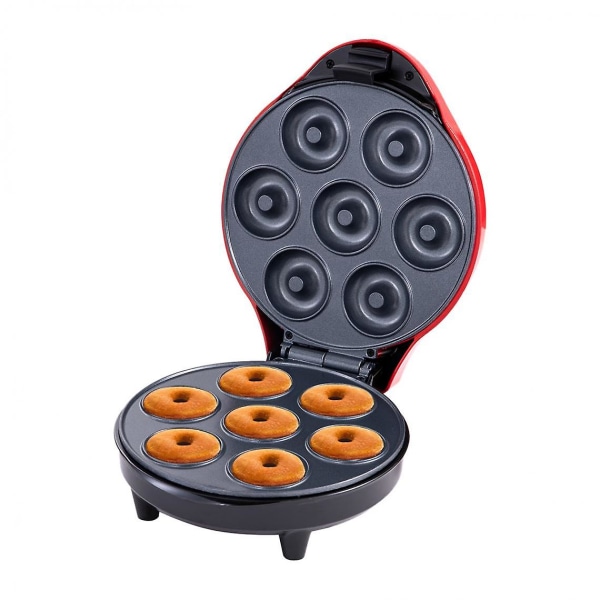 Automatisk Donut Maker 1200w Frukost Snack Dessert Mini Electric Donuts Maker Non-stick 7 Munkar Ugn Pot Eu Plug | Våfflor