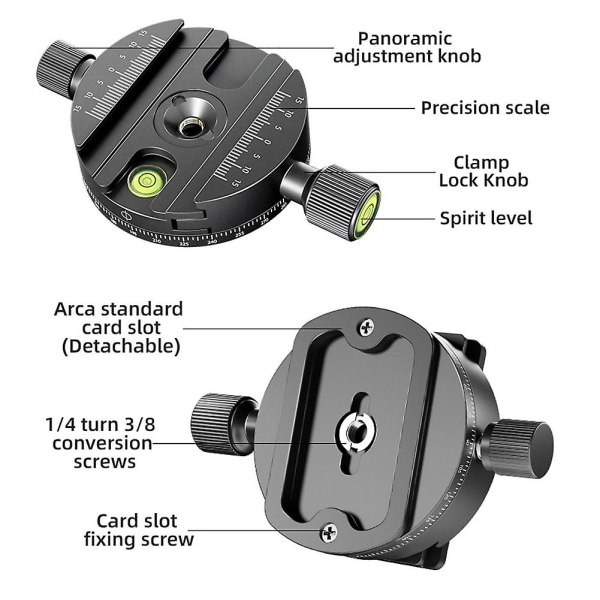 Panoramisk Rotations Snabbkopplingsplatta Klämma Stativ Gimbal Universal Klämma Slr Kamera Fotografi Q