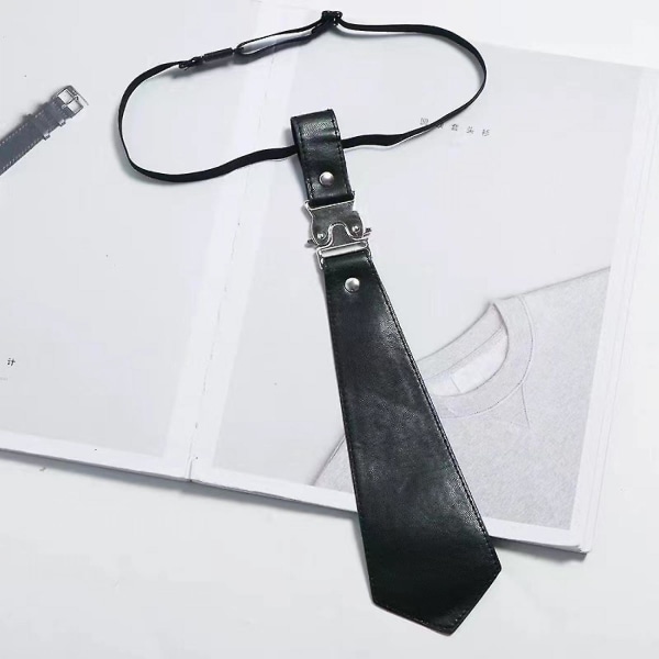 Lammeskinnslips for kvinner Solid svart skinny slips A108-543