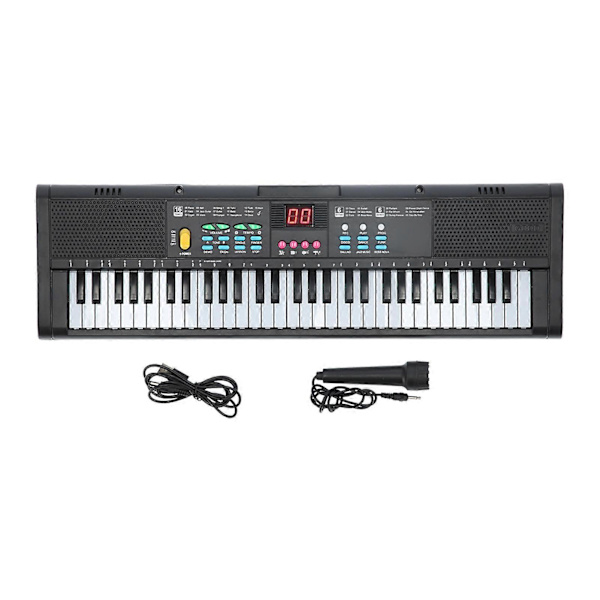 Keyboard Klaver Instrument 61 Taster Elektrisk Digital Multifunktionel med Mikrofon MQ6186