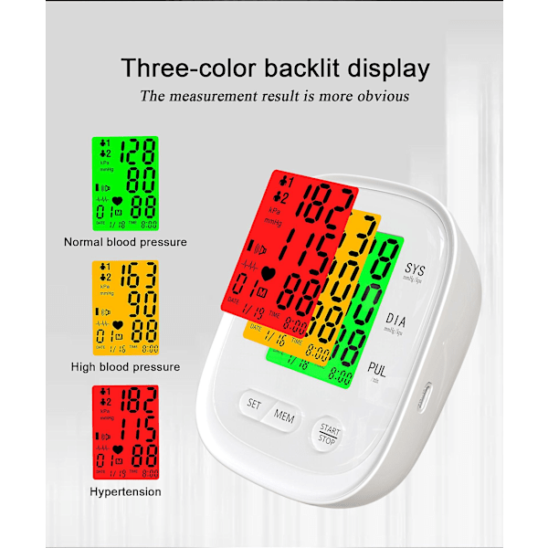 Ladattava käsivarren verenpainemittari, kotitalouden verenpainemittari, elektroninen verenpainemittari