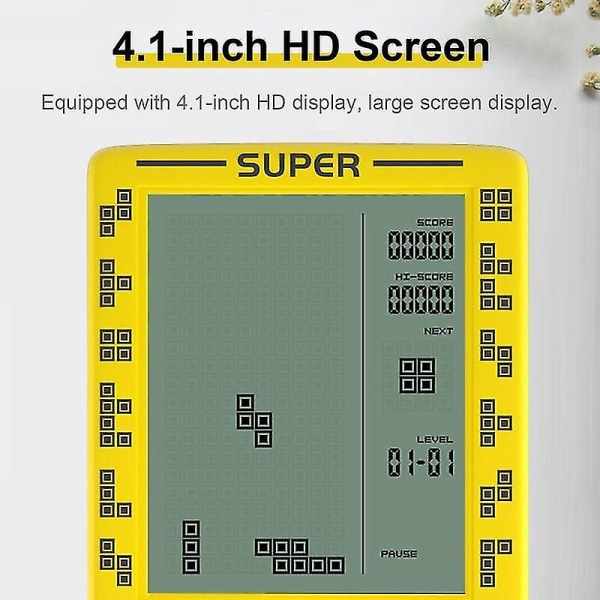 RS-100 Tetris Game Console Klassisk blokspil Puslespil Spiller Håndholdt spil Machine Brick Games