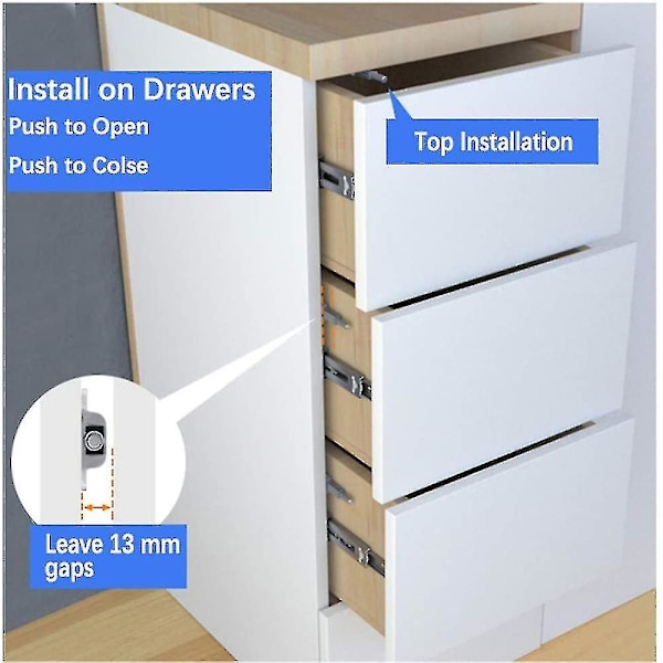 Dörröppnare 4-pack Tryck för att öppna Magnet Push Catch Låda Push Opener Skåpdörr Push Opener Magnetisk Catch Möbel Push Catch Möbeldörrlås