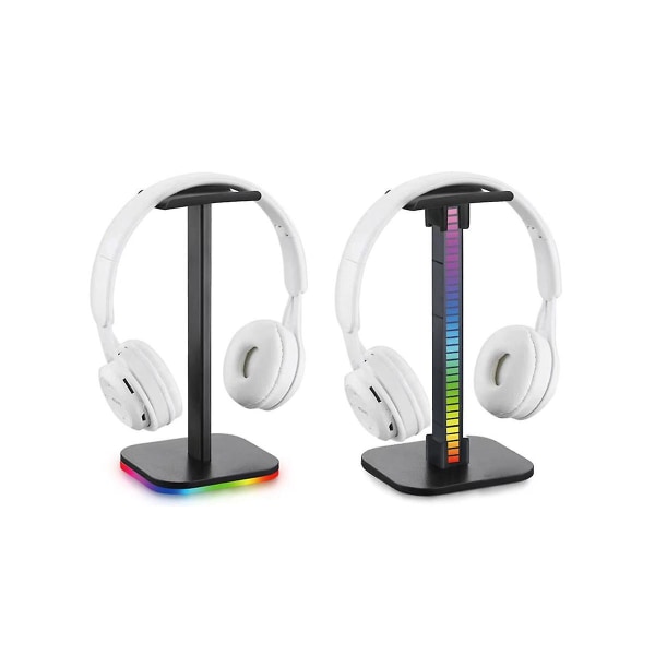 RGB-hörlursställ, spelheadset-skärmställ, LED-bas, USB-uppladdningslampa, hörlursstöd, fäste