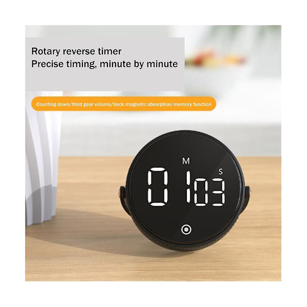 Magnetisk Køkken Timer LED Digital Timer Manuel Nedtællingstimer Alarmur Madlavning Brusebad Studie Fi