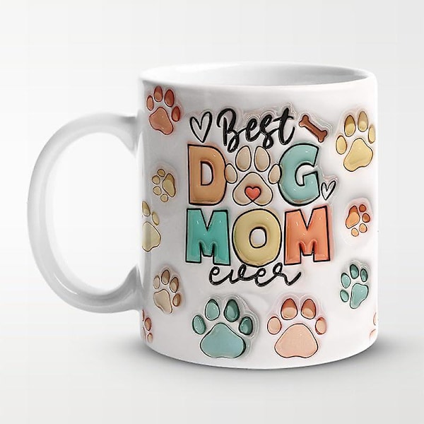 Best Dog Mum Mug, Best Dog Dad Mug, Dog Mug Gifts For Dog Lovers, Ceramic Coffee Mug, Christmas Cups Gifts For Dog Mom, Dog Dad Gifts