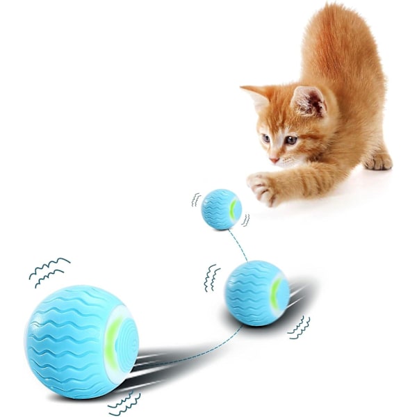 Interactive Cat Toy Balls, Automatic Moving Cat Toy Self Play for Indoor Cats, Rechargeable Active Rolling Ball with LED Light