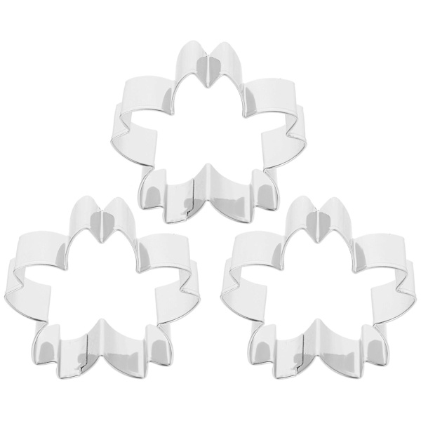 3 st Cookie-formar Körsbärsblommformade Kakformar i Rostfritt Stål Cookie Cutter Bakverktyg