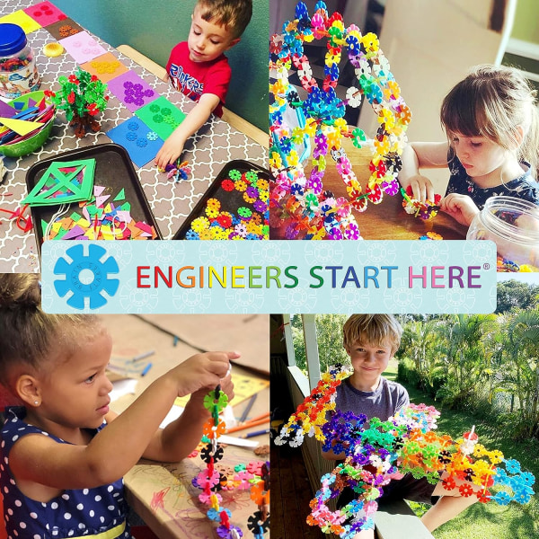 Sæt med 500 stykker sammenlåsende plastikskiver - kreativt og pædagogisk alternativ til byggeklodser - testet i børnesikring - Fantastisk stilklegetøj til drenge og