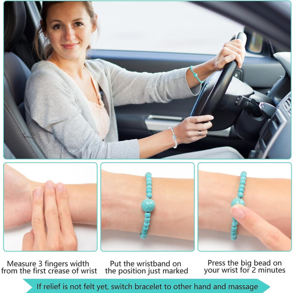 4 stk Anti-kvalme-armbånd, anti-kvalme-armbånd Justerbare bevægelseskvalmebånd til køresyge, morgenkvalme, bilsyge