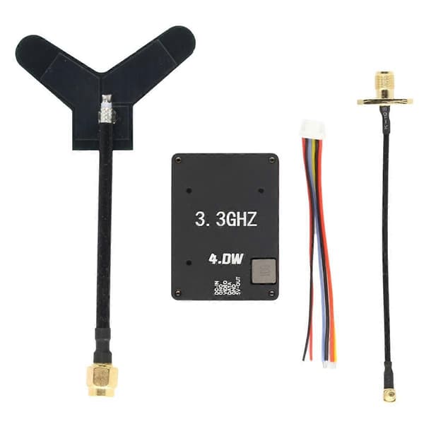 3.3G 4W VTX 16CH FPV Audio Video Sender PAL/NTSC Support OSD Parameterjustering til FPV Lang