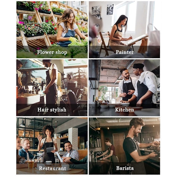 Köksförkläde i canvas, grillförkläde för män och kvinnor, slitstarkt, bekvämt och stilrent för matlagning