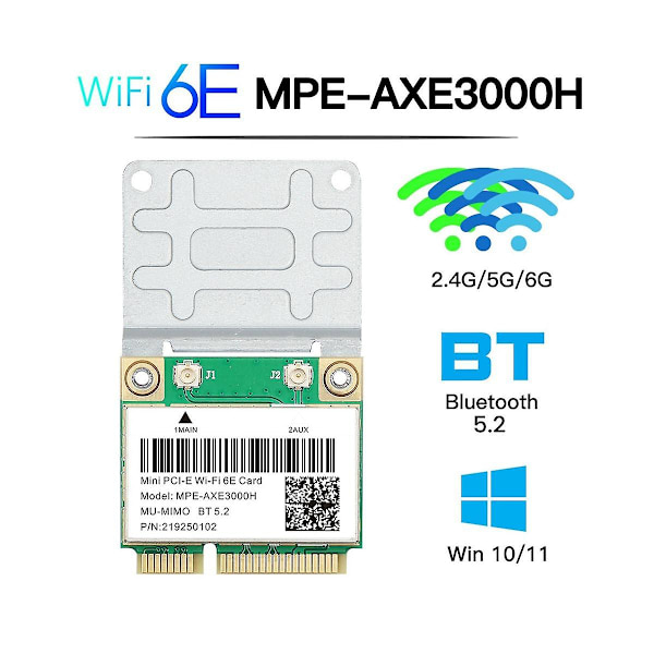 Wifi 6e -axe3000h Mini Pci-e Wifi-kort Bluetooth 5.2 Ax210 Nettverkskort 802.11ax/ac Trådløs Adapter