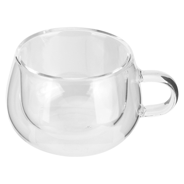 Dobbeltlags Glas Kaffe Kops med Håndtag - 150ml Transparent Kop til Hjemmet og Køkkenet, Fødselsdagsgave