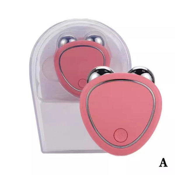 Ansiktsmassagekroppslyftare Rulle Hudföryngring Anti-rynka USB-laddning Pink
