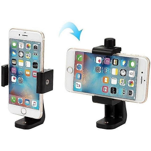 Universal Handy Stativ Adapter Smartphone Holder Kompatibel med Stativ Tripod Selfie Stick Monopod med Standard 1/4\"-20 Skruehoved, til iPhone Samsung Huawei osv.
