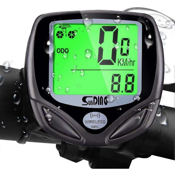 Trådløs cykelcomputer, Lysende cykelcomputer med LCD-display, cykeltilbehør