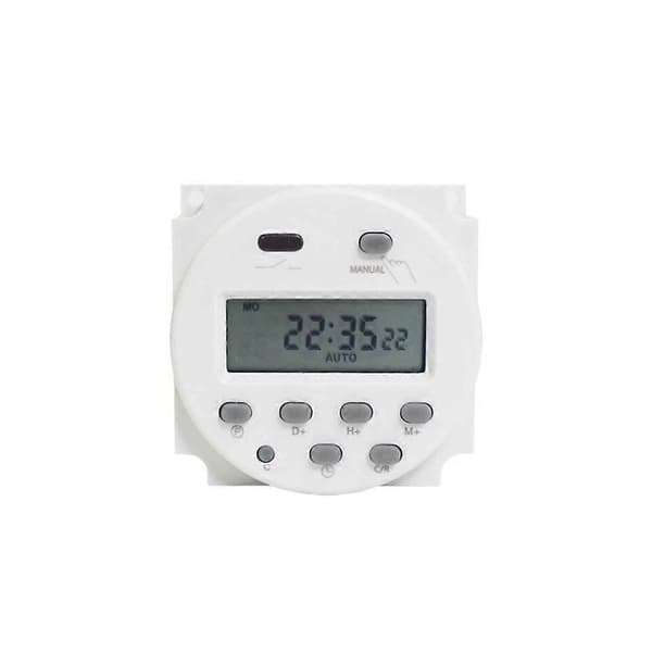 CN101A DC 12V 16A Digital LCD Strøm Programmerbar Timer Tidsrelébryter Hvit Fk