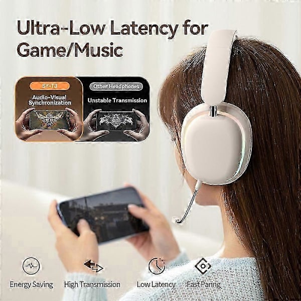 Trådlöst Gamingheadset för PS5, PS4, PC, Switch, Mac med Bluetooth 5.3