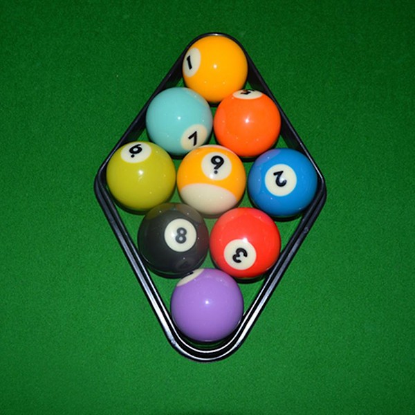 Profesjonelt 9-ball trekantramme- og stativsett for biljard snooker - 2 deler