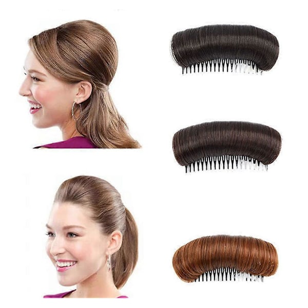 3 stycken osynliga syntetiska hårklämmor för knut, damperuk för en stilfull vardagslook