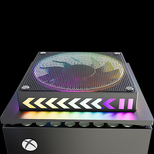 Kylfläkt kompatibel med Xbox Series X, med LED-ljus, dammskyddande metallnätfläkt externt kylsystem