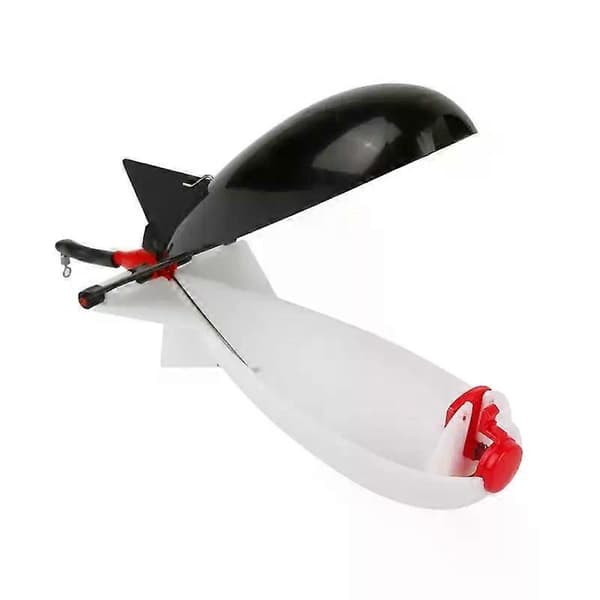 Langskuds fiskemadding raketfoder flyder maddingholder maker fiskegrej Spomb bombe madding fiskeri karpe pillefiskeri Pesca 14.5cm Black Wihte A3