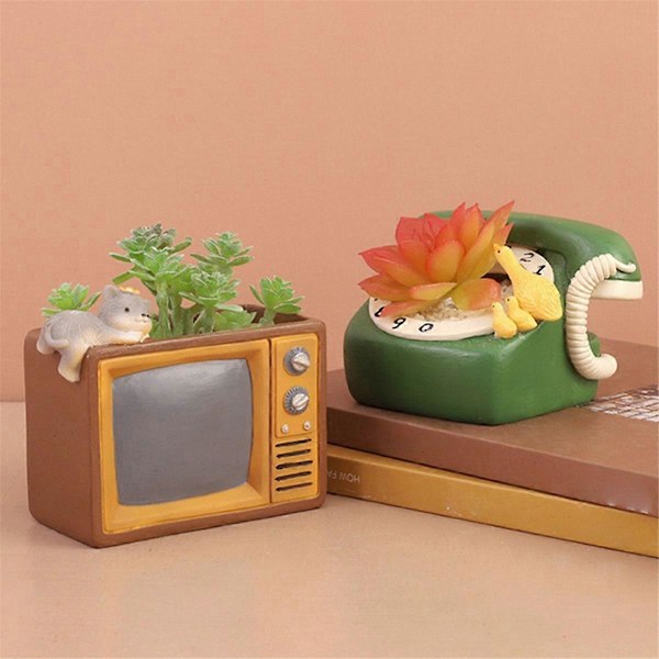 Blomkruka Retro Kamera Suckulent Växtbehållare Hem Trädgård Dekoration Skrivbordsdekorationer Blomma Bonsai