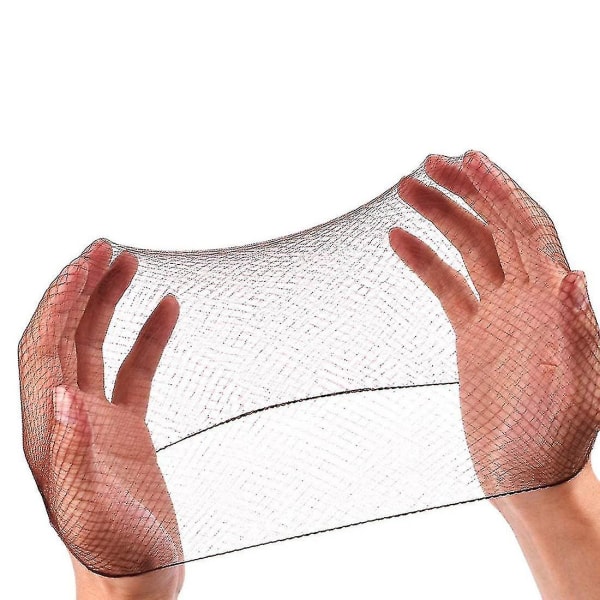 Hårnett 100 stk, Hårnett Elastisitet Usynlig elastisk mesh For matservering, ballettbolle, sove, kvinner og parykk (100 , svart) Ha-yuyu