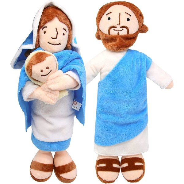 Jeesus Neitsyt Marian pehmolelu, Jeesuksen äiti Pehmotäytetty nukke, söpöjä Kristuksen uskonnollisia leluja kasteelle Pääsiäislahja kodin sisustukseen