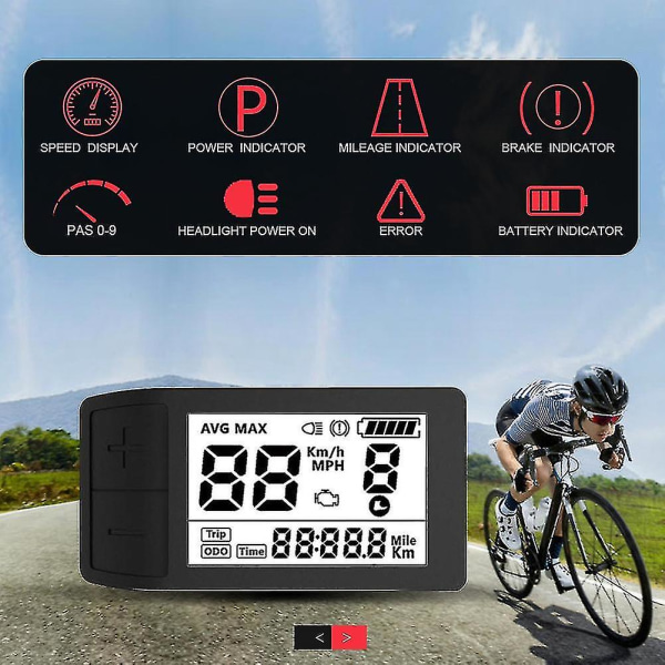 24v-52v Elcykel 500s LCD-display för BBS01 BBS02 Mid Drive Motor Cykel Ebike Dator UART
