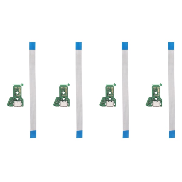 4x För PS4-kontroll - USB-laddningsuttag Kretskort -040 12-stifts kabelport
