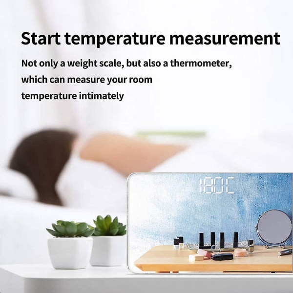 Reisevekt for kroppsvekt, liten bærbar kroppsvekt Digital baderomsspeilvekt Mini elektronisk vekt for personlig helse Usb Charge-ha