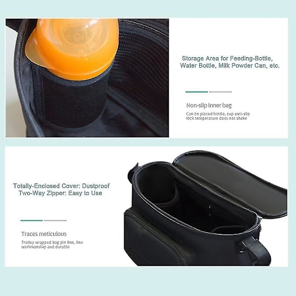 Vognpose Organizer Bag Solide Farge Mamma Vogn Barnevogn Vogn Kurv Henger Ryggsekk Vogn-