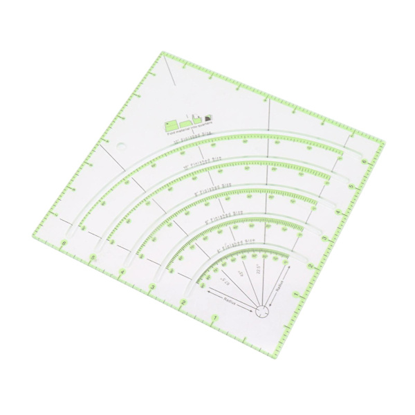 Akryl Quilting Ruler 8 Tommer Klar Multifunksjonell Buer Vifter Sirkel Kutter for Patchwork Sy Håndverk Verktøy