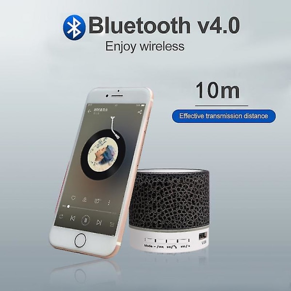 A9 Bluetooth högtalare Mini trådlös högtalare Crack Led Tf-kort USB Subwoofer Bärbar Mp3