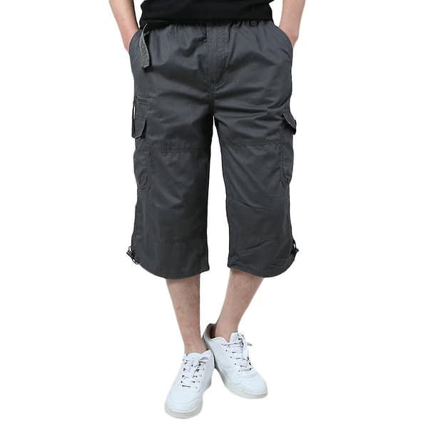 Herre Multi-Pocket Cargo Cropped Bukser