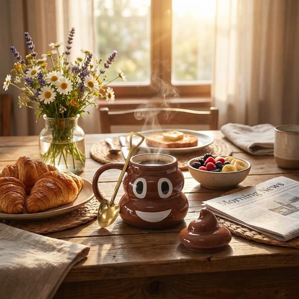 Dessa bajsformade keramiska kaffemuggar är roliga och unika