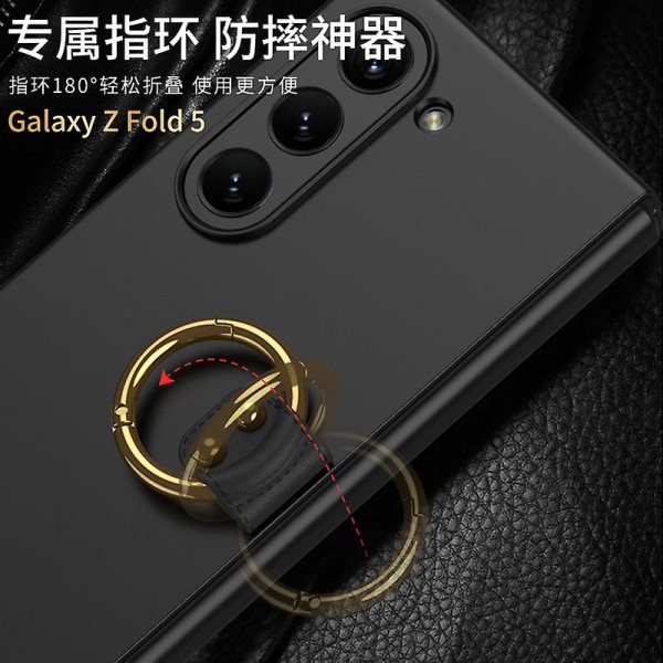 Yhteensopiva case Samsung Galaxy Z Fold 5 sormustelineellä Slim Heavy Duty jalusta Z Fold 5 phone case