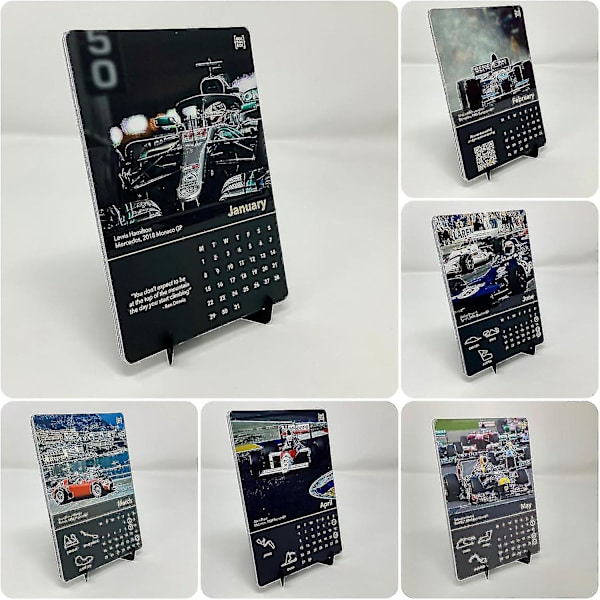 2024 Kalender, 2024 Formel 1 Kalender, Formel 1 Racing Kalender, 12 Månader Bärbar Skrivbordskalender, Present Till F1-Fans