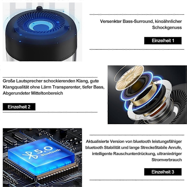 Högtalare med akrylbeklädnad och LED-ljuseffekt för förbättrad atmosfär och stil