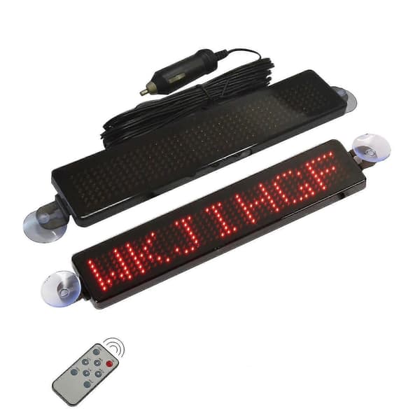 DC 12V LED Fjernkontroll Bilskilt Programmerbar Rullende Meldingstavle