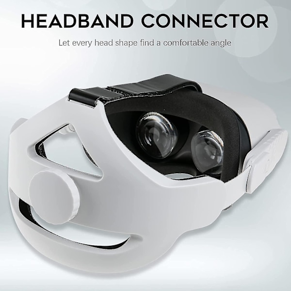 Justerbart pannband kompatibelt med Meta Quest 2, Oculus Quest 2 med huvudkudde - vit