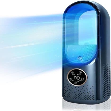 Mini Airconditioner/Køler til Soveværelse og Camping – 3 Tilstande (Luftrensning/Køling/Befugtning) – 6 Hastigheder. 6-timers Timer – Stille – Sort