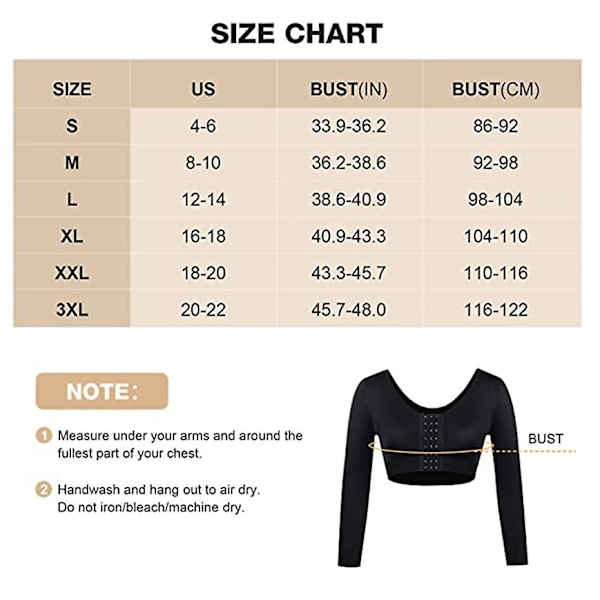 Kvinners Shapewear 3/4 Ermet Arm Shaper Front Closure Kompresjons BH Post Kirurgi Holdningskorrigerende Tank Top